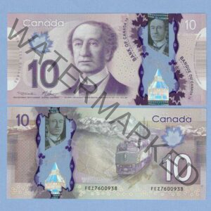 Buy High Quality Vertical Fake Canadian 10 Dollar Bill at Cash Drifting